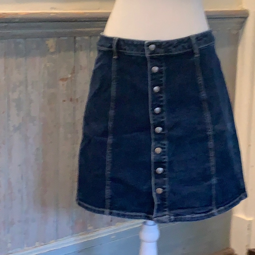 A-line denim skirt